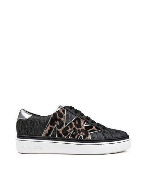 michael kors chapman lace-up platform sneakers|Chapman Logo and Leopard Print Calf Hair Sneaker .